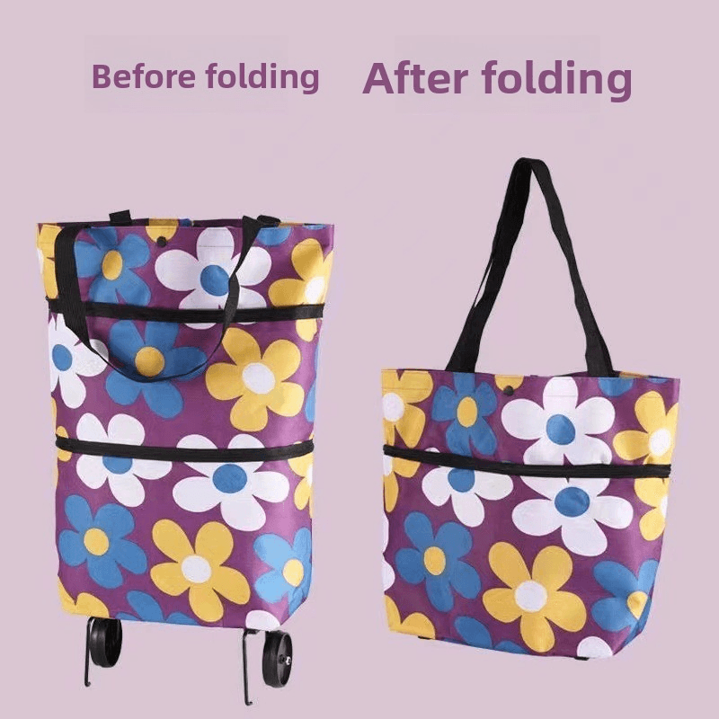 Foldable Oxford Cloth Wheeled Shopping Bag