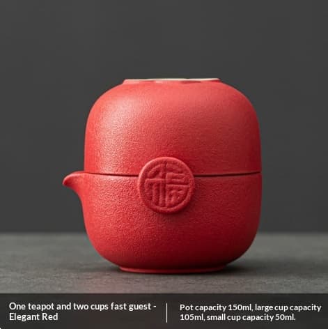 Portable Ceramic Tea Set – Teapot & 2 Cups